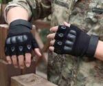 Yoo Tactical Military Fitness Touch Gloves Black (half)